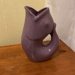 NWT 2006 Lilac Purple Fish GurglePot Pitcher